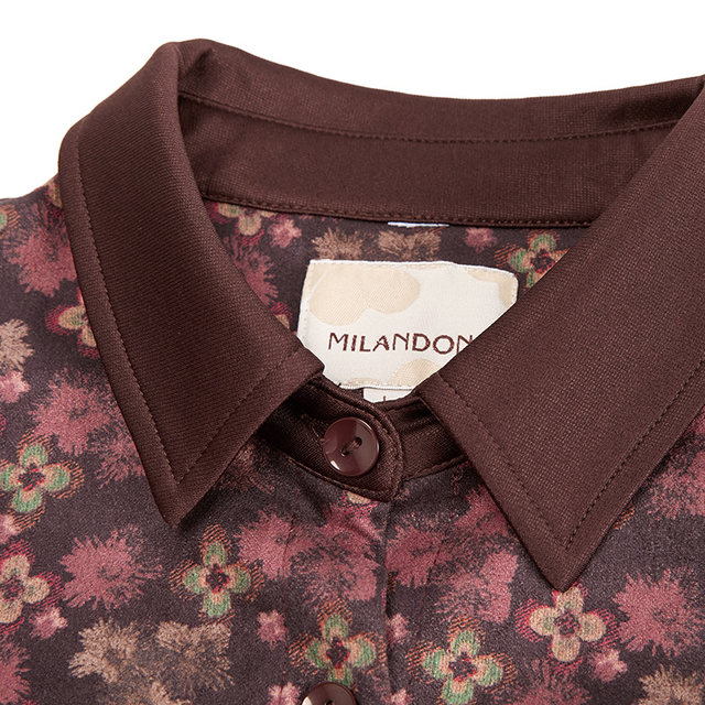 Miranden middle-aged and elderly mothers wear 2025 autumn new lapel fashion printed jacket for women casual warmth