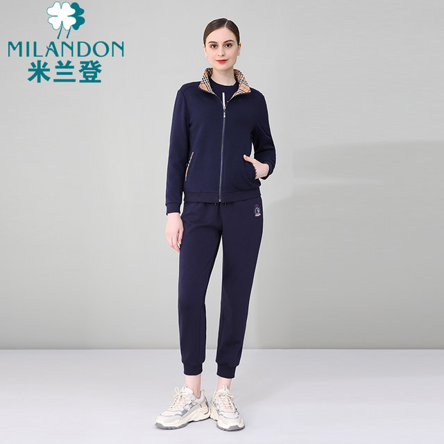 Milanden middle-aged and elderly mothers' casual velvet warm leggings women's autumn and winter new high-waisted sweatpants thickened