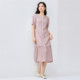 Giordano skirt for women new casual vacation style ruffle hem V-neck short-sleeved dress for women 05465071
