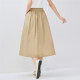 Giordano skirt for women's new summer literary style pure color pure cotton poplin pleated a-line skirt 05465086