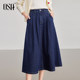 OSA Summer denim skirt for women mid-length commuting umbrella skirt 2025 new product over-knee cover skirt