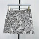 S2024 autumn clothing new product printed skirt for women with high waist slim casual commuting versatile A-line short skirt 326
