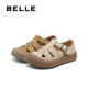 Belle women's shoes braided breathable Roman sandals 25 summer new style bag head thick sole pig cage shoes D6T1DBK5