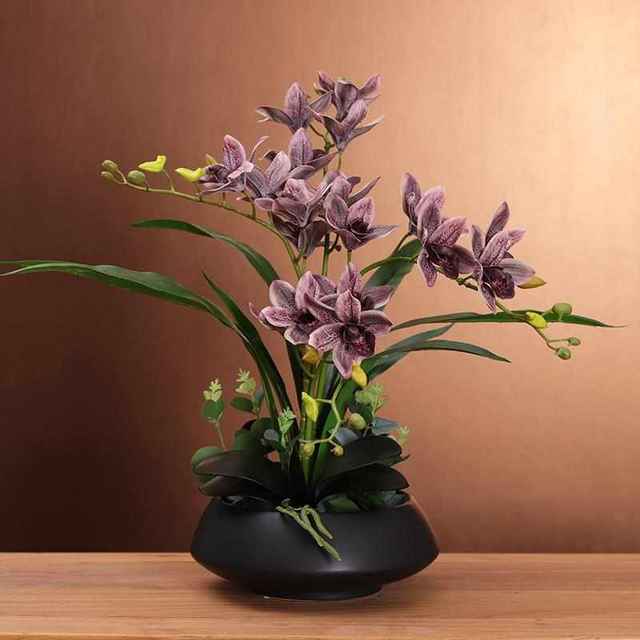 
Cymbidium fake flower finished set decoration flower home living room dining table TV cabinet decoration decorative flower simulation gardening