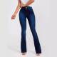 2025 spring new style new style European and American foreign trade Amazon high waist slim elastic flared jeans women's trousers
