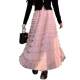2025 spring and summer cake splicing pink high waist half body solid color cake skirt loose long skirt temperament commuter skirt
