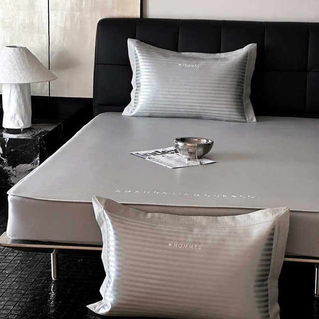 Simple style Class A mother-and-baby grade ice silk rattan mat three-piece set, summer cooling air-conditioned soft mat and fitted sheet machine washable