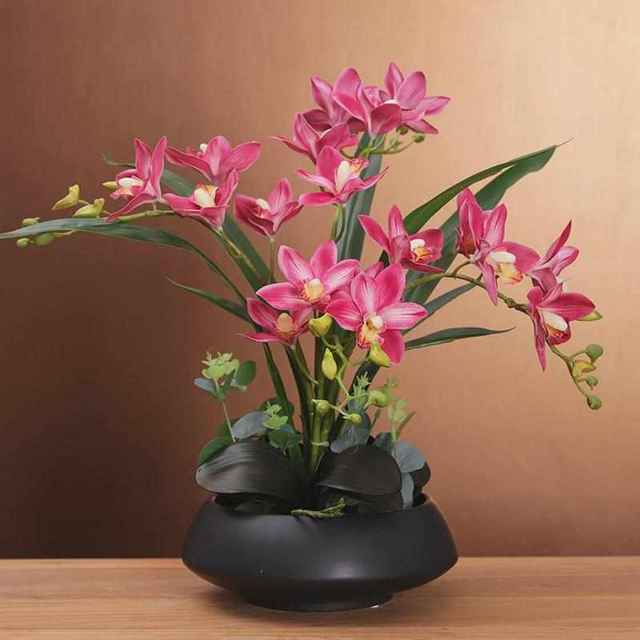 
Cymbidium fake flower finished set decoration flower home living room dining table TV cabinet decoration decorative flower simulation gardening