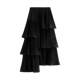 Autumn and winter Korean version asymmetric pleated cake skirt for women versatile mid-length ruffled irregular skirt 8255 custom
