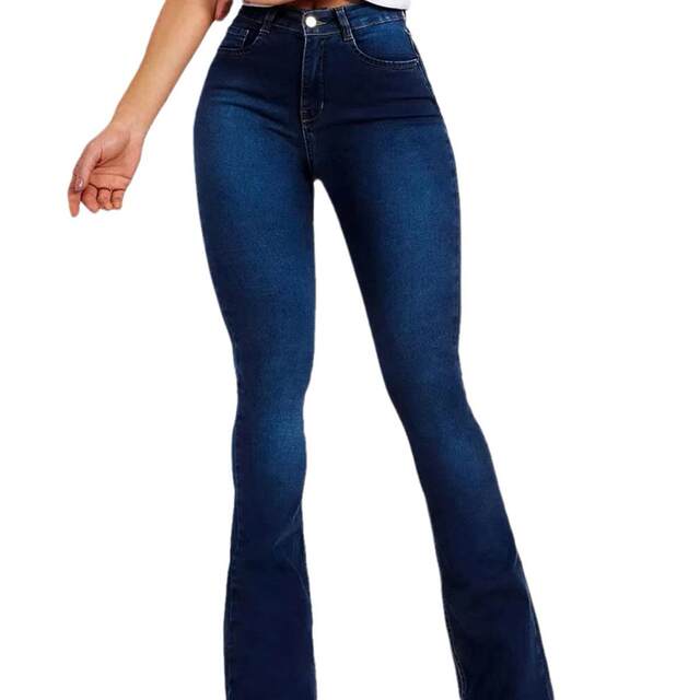 2025 spring new style new style European and American foreign trade Amazon high waist slim elastic flared jeans women's trousers
