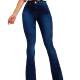 2025 spring new style new style European and American foreign trade Amazon high waist slim elastic flared jeans women's trousers
