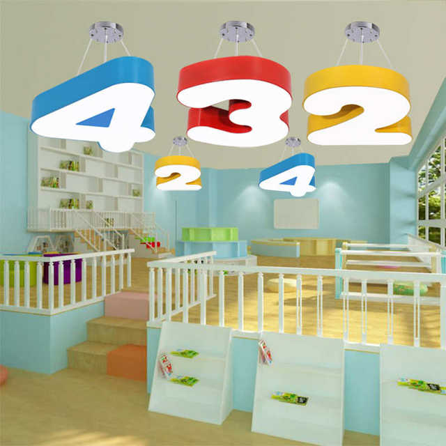 
Creative Digital Chandelier Classroom Letter Lamp LED Bedroom Kindergarten Amusement Park Children's Clothing Mother and Baby Store Suction Chandelier