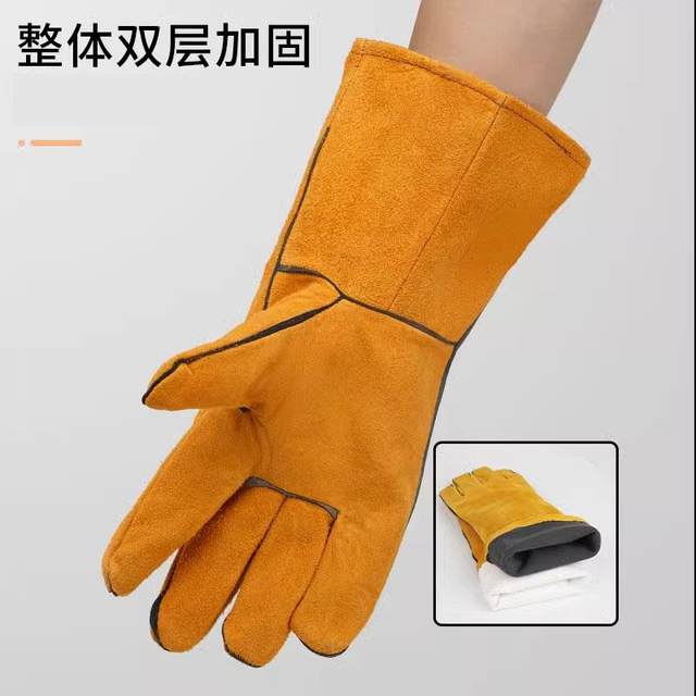 
Cowhide welding gloves welding thickened high temperature resistant heat insulation anti-scalding gardening anti-puncture wear-resistant outdoor long style