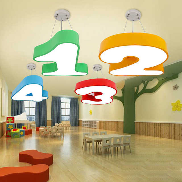 
Creative Digital Chandelier Classroom Letter Lamp LED Bedroom Kindergarten Amusement Park Children's Clothing Mother and Baby Store Suction Chandelier