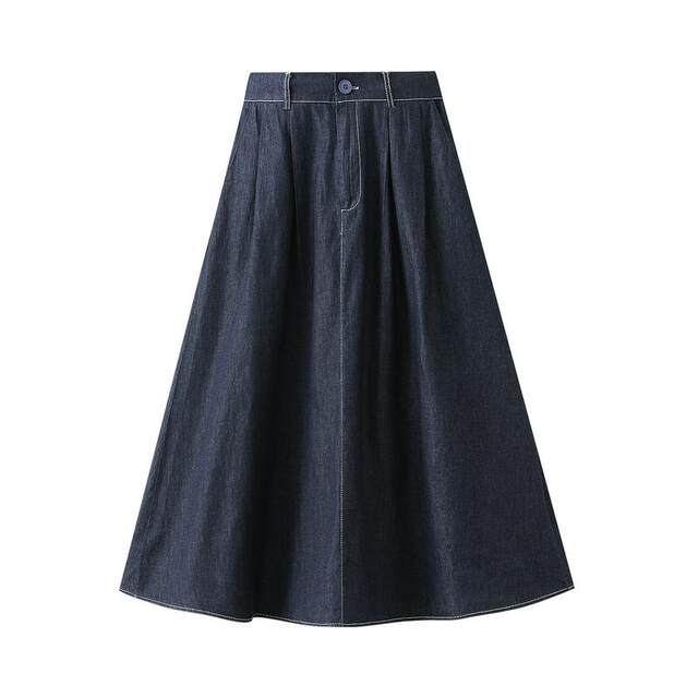 Denim skirt for women in autumn and winter new long skirt pocket high waist slim A-line skirt mid-length skirt 1939 customized
