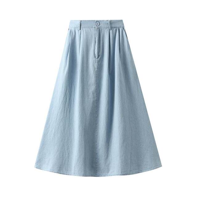 Denim skirt for women in autumn and winter new long skirt pocket high waist slim A-line skirt mid-length skirt 1939 customized
