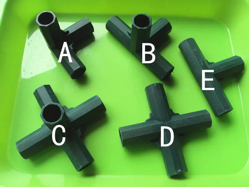 支架接头塑料连接件三通四通五通件diy材料定做温室