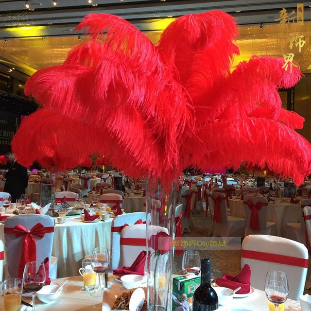 DIY jewelry imported ostrich feathers multicolor wedding feathers road banquet table flower jewelry performance props feathers