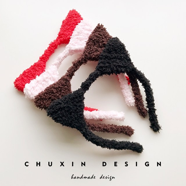 Korean hair jewelry cute cat hair hoop fluff sweet cat ears hair accessories wash face mask beam hair
