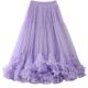 Mesh large skirt for women 2024 autumn and winter retro splicing dance skirt elastic waist fairy skirt fluffy skirt