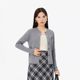 Large size women's fat mm suit Korean early spring salt style wear age reduction knitted jacket suspender top three-piece set for women
