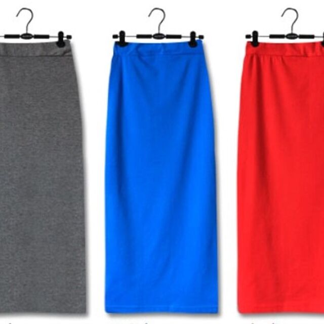 Spring and summer fashion slit long skirt half-length skirt pure cotton mid-length skirt high waist pencil skirt hip-covered one-step skirt large size