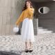 Large -size gauze skirt in the half -body skirt in the half -body skirt, white fair fairy nets skirt, autumn and winter, thin and drooping, covered with lace pleated skirt

