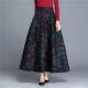 Half-length skirt A-line high-waisted mother skirt temperament skirt zipper autumn and winter sling skirt retro women's pattern skirt