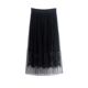 Large -size gauze skirt in the half -body skirt in the half -body skirt, white fair fairy nets skirt, autumn and winter, thin and drooping, covered with lace pleated skirt

