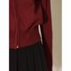 Christmas red half turtleneck zipper sweater cardigan for women 2024 new autumn and winter slim short knitted jacket