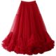 Mesh large skirt for women 2024 autumn and winter retro splicing dance skirt elastic waist fairy skirt fluffy skirt