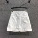 
Anti-exposure white zipper denim skirt for women in spring and summer 2021 new high-waisted slim big pocket hip skirt