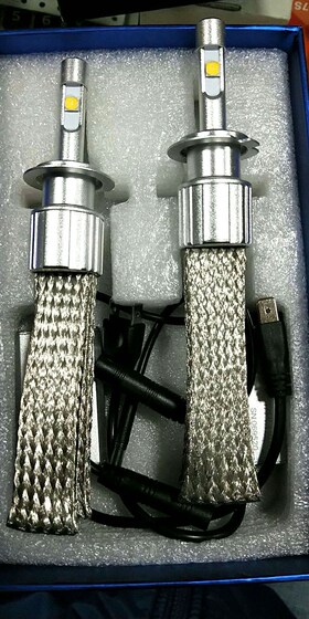 4300k lens car LED headlight 9005H7 low beam H4 high beam integrated yellow light original car light XHP50 100W