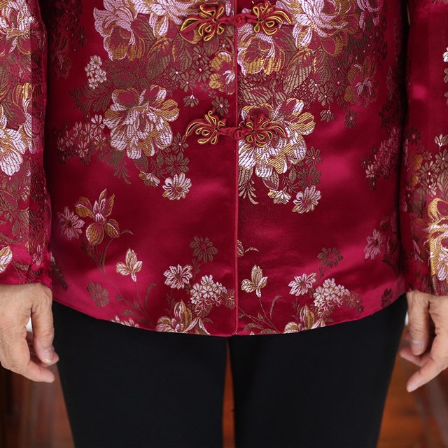 Elderly women's autumn coats, thin old lady's clothes, wedding clothes, elderly clothes, women's spring clothes, wedding banquet clothes, spring and autumn clothes
