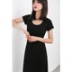 European and American style in summer Modal's long mop long skirt slim hip hip short sleeve long dress large size female
