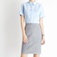 OFFIY professional shirt women's short-sleeved summer blue white civil servant interview formal wear temperament slim shirt large size