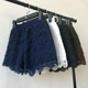 Multicolor lace shorts for women 2023 spring and summer new lace splicing leggings anti-exposure white safety pants hot pants