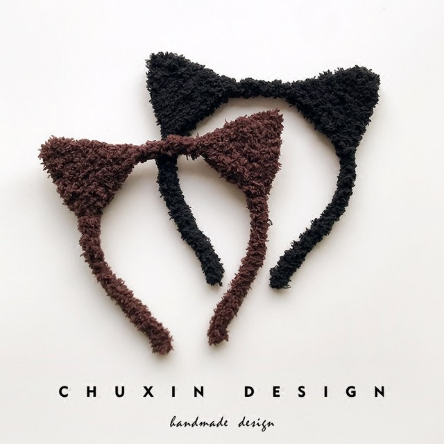 Korean hair jewelry cute cat hair hoop fluff sweet cat ears hair accessories wash face mask beam hair
