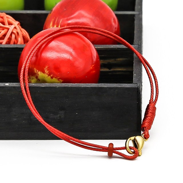 Yinqi small hole fine pore beads hand rope, the annual red rope 3D hard gold transport beads simple fine rope men's and female bracelet rope