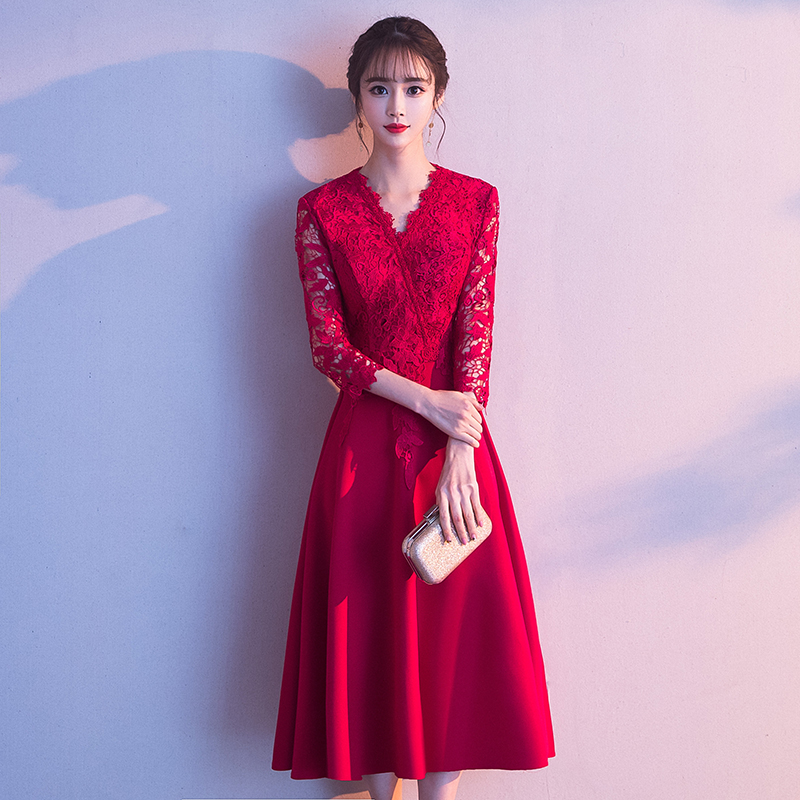 诺思美尔 红色小礼服裙