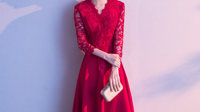诺思美尔 红色小礼服裙