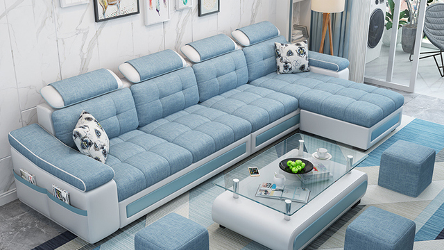 可拆洗科技布沙发组合小户型客厅