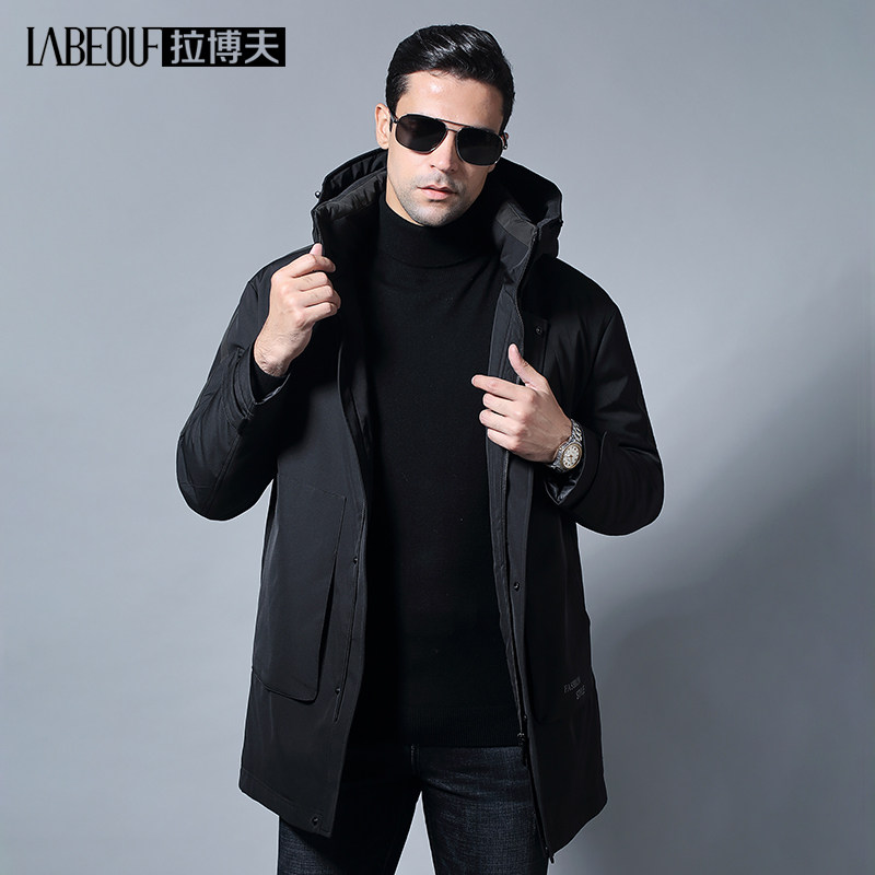 LaBov light down jacket mens middle-class business leisure thick inner bile windcoat winter father dress coat