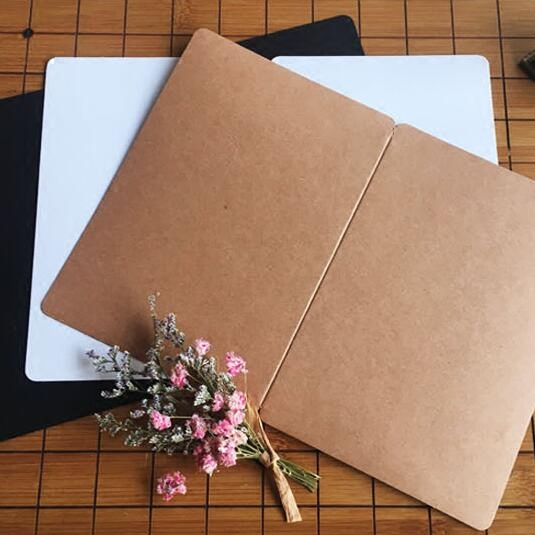 Blank card greeting card diy material cowhide black paper jam retro folding blessing card diffuse paper undercard