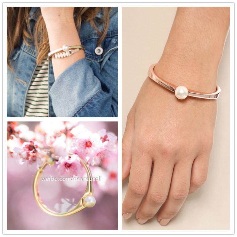 (Special Spot) American Adia Kibur Elegant Simple Pearl Metal Bracelet Bracelet