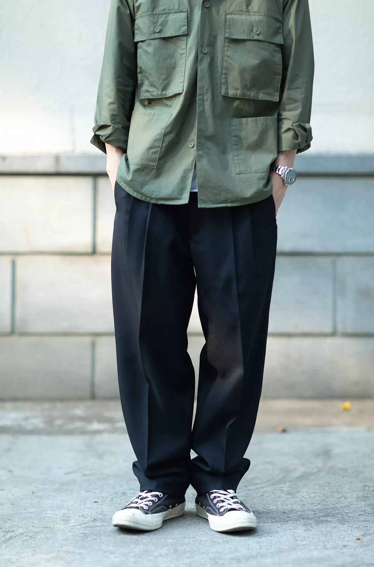 WTAPS TUCK 01 / TROUSERS / POLY. TWILL-