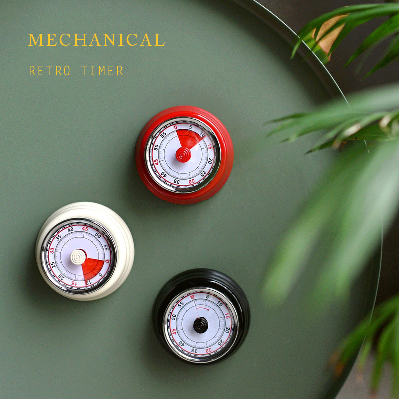 German craft retro mechanical metal timer kitchen baking reminder time training timer battery-free