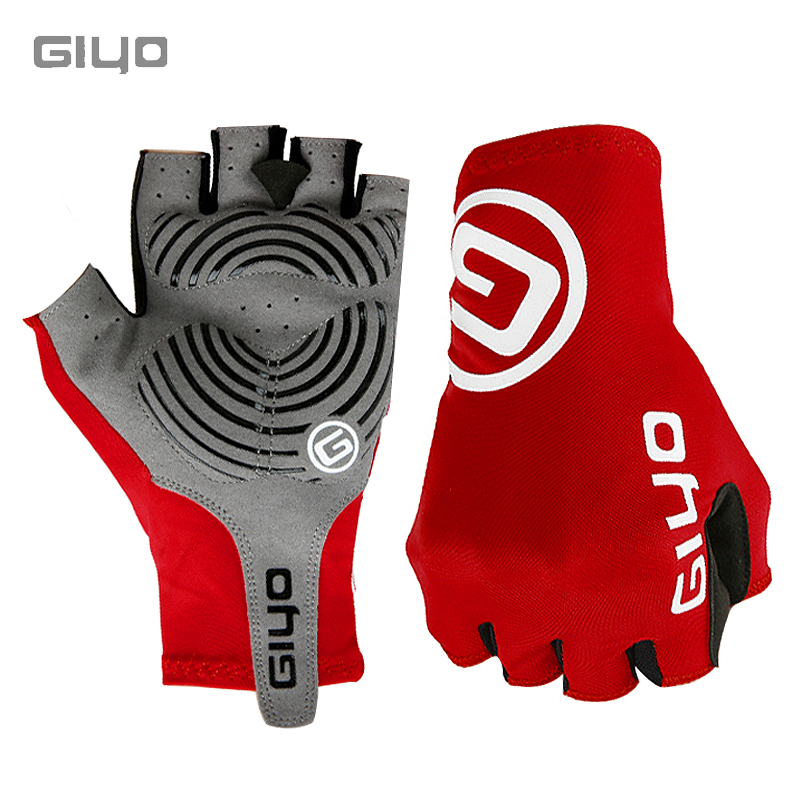 GIYO Spring Summer Road Mountain Bike Riding Gloves Half Fingers Long Fingers High-Bullet Breathable Mens and Womens Outdoor Bike Rides