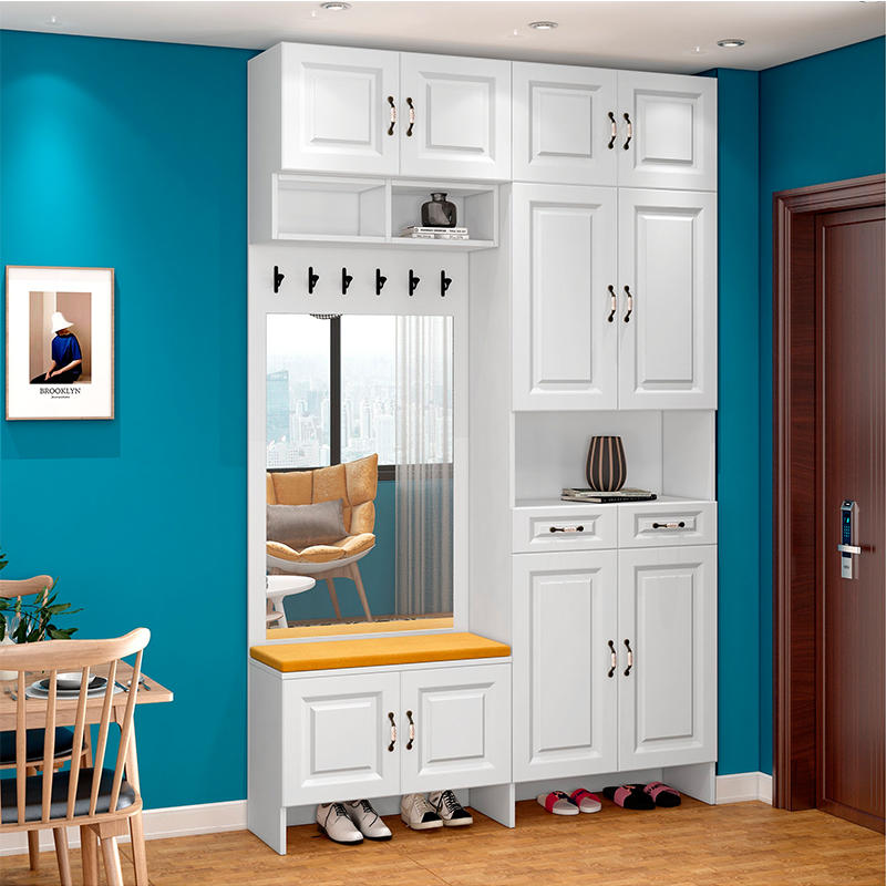 88评价乾茗坊旗舰店进店>极简入户鞋柜玄关柜实木家用门口定制大容量