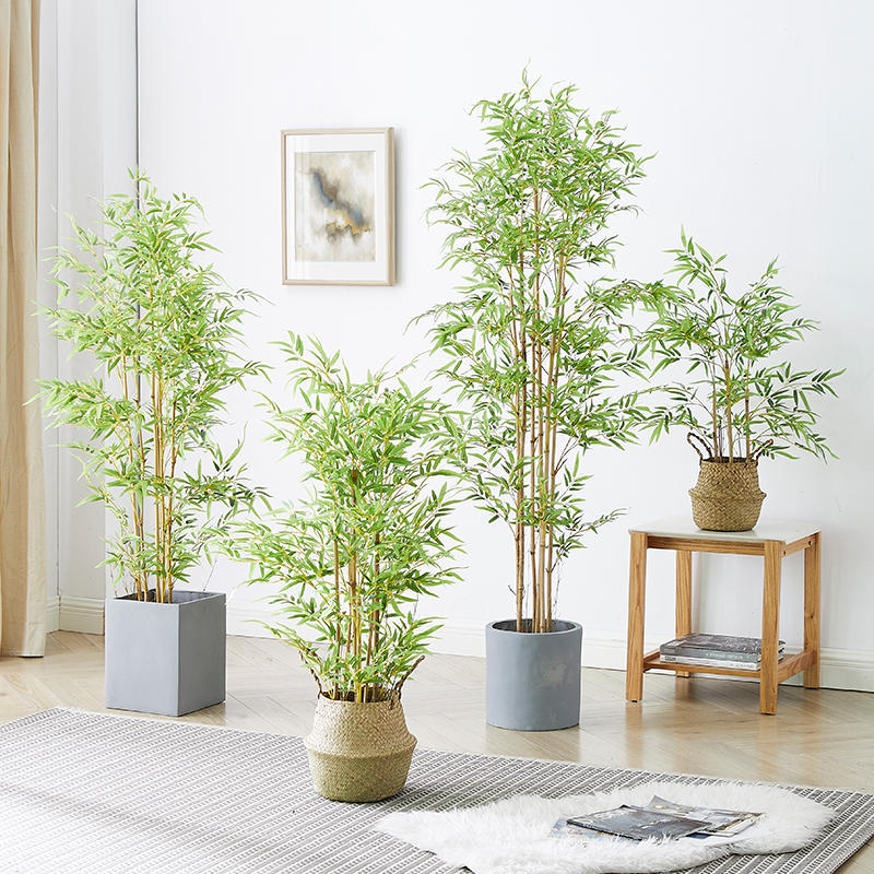 仿真竹子隔断屏风假竹子盆景细水毛竹绿植客厅酒店装饰竹叶假植物